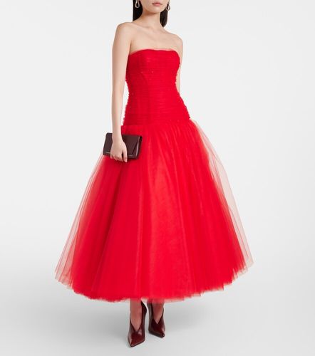 Robe bustier longue en tulle à ornements - Carolina Herrera - Modalova