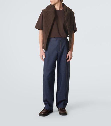 T-shirt en coton et daim - Bottega Veneta - Modalova