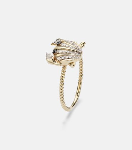 Yvonne Léon Bague Crabe Coquillage Mini en or 9 ct et diamants - Yvonne Leon - Modalova