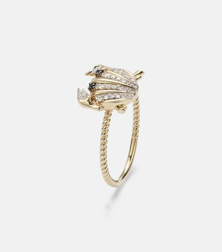Yvonne Léon Bague Crabe Coquillage Mini en or 9 ct et diamants - Yvonne Leon - Modalova