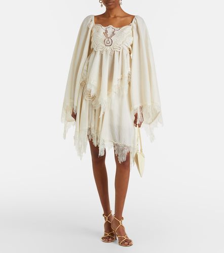 Mini-jupe à dentelle et broderie - Blumarine - Modalova