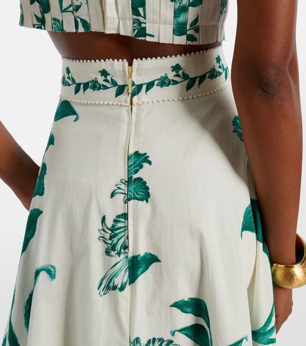 Jupe midi Bergamota en coton à fleurs et perles fantaisie - Agua by Agua Bendita - Modalova