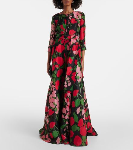 Robe longue en soie à fleurs - Carolina Herrera - Modalova