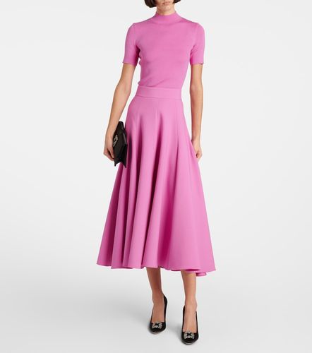Jupe midi taille haute en laine mélangée - Oscar de la Renta - Modalova
