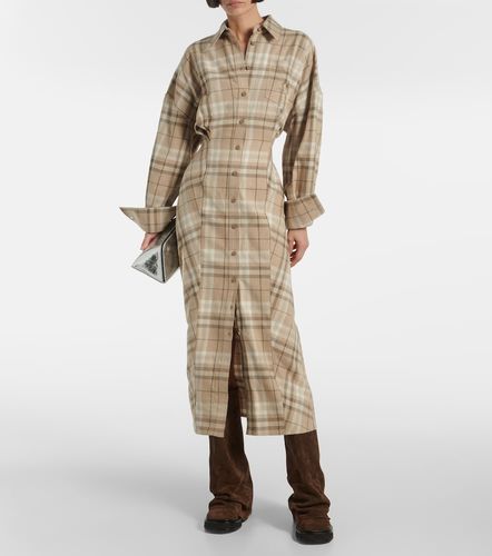 Robe chemise en coton mélangé à carreaux - The Attico - Modalova