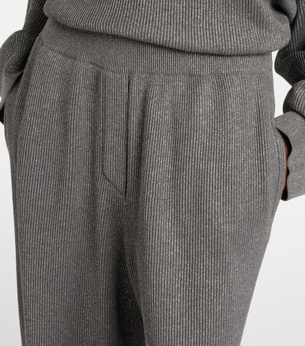 Pantalon ample en coton mélangé lamé - Brunello Cucinelli - Modalova