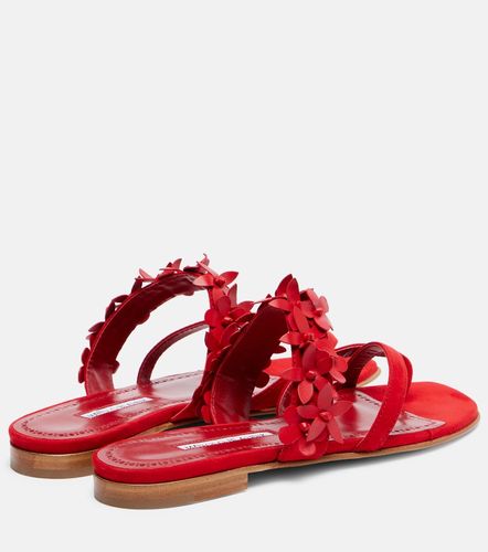 Mules Fiosa en daim à fleurs - Manolo Blahnik - Modalova