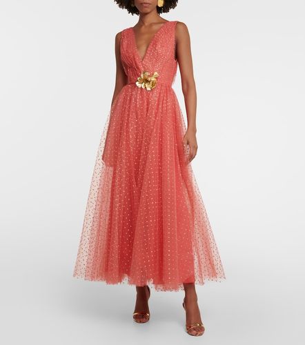 Robe longue en tulle à ornements - Monique Lhuillier - Modalova