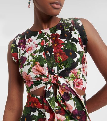 Robe en coton mélangé à motif floral - Oscar de la Renta - Modalova