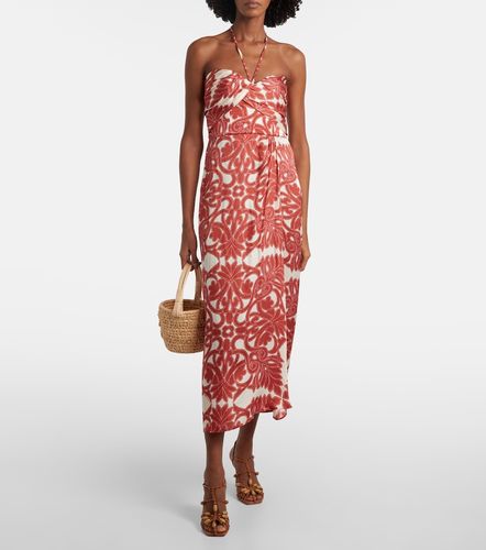 Robe midi Collina imprimée en satin - Poupette St Barth - Modalova