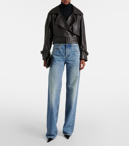 Veste biker Hatti en cuir - Nour Hammour - Modalova