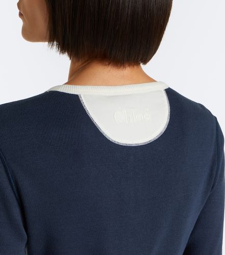 Chloé T-shirt Henley en coton côtelé - Chloe - Modalova