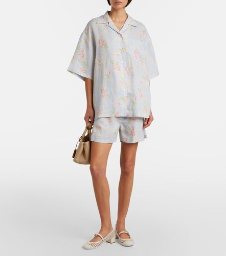 Prada Short en lin à fleurs - Prada - Modalova