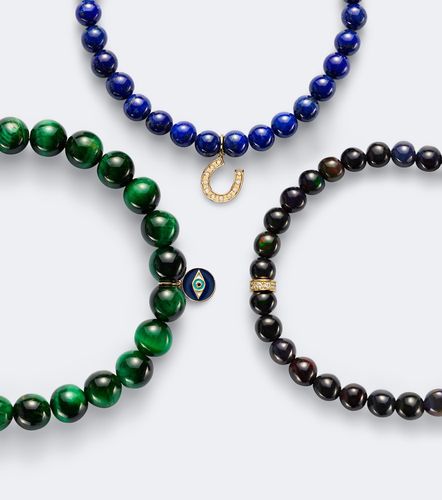Set de 3 bracelets en or 14 ct, perles et pierres précieuses - Sydney Evan - Modalova