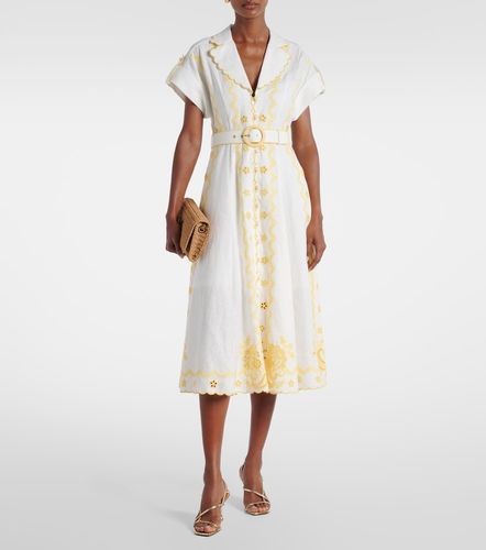 Robe midi Lucky brodée en lin - Zimmermann - Modalova