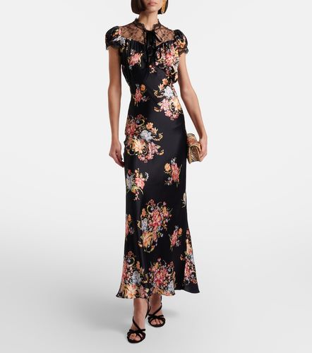 Robe midi en soie et dentelle à fleurs - Rodarte - Modalova