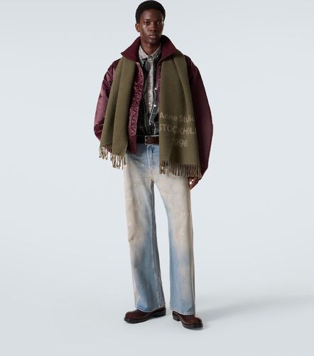 Écharpe en jacquard de laine à logo - Acne Studios - Modalova