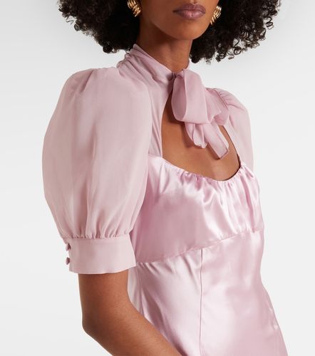 Robe longue en satin de soie - Alessandra Rich - Modalova