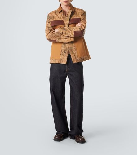 Veste en jacquard et cuir - Junya Watanabe - Modalova