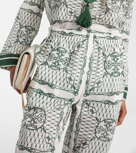 Pantalon tapered imprimé en coton - Tory Burch - Modalova