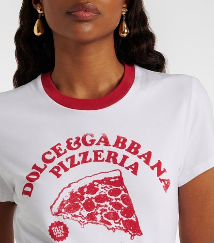 T-shirt en coton mélangé imprimé - Dolce&Gabbana - Modalova