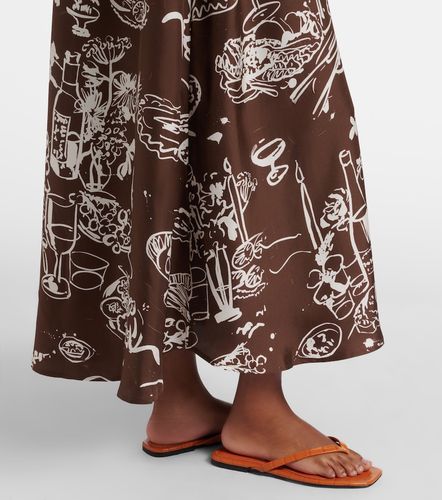 Robe longue Napoli en soie imprimée - Asceno - Modalova