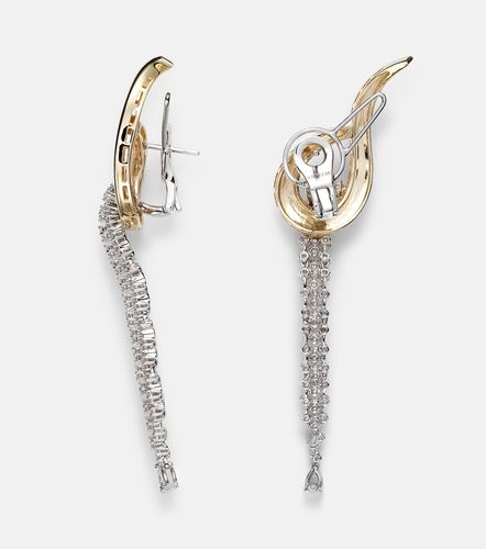 Boucles d'oreilles Golden Strada en or jaune et blanc 18 ct et diamants - Yeprem - Modalova