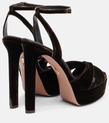 Sandales à plateau Divine 130 en velours - Aquazzura - Modalova