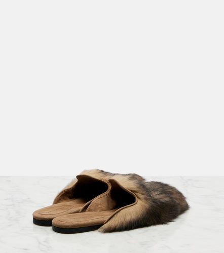 Mules en shearling à finitions en daim - Dolce&Gabbana - Modalova