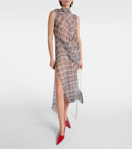 Robe midi Dsaam en soie à carreaux - Acne Studios - Modalova