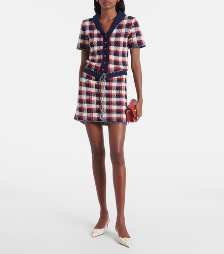 Mini-jupe en coton à carreaux - Valentino - Modalova