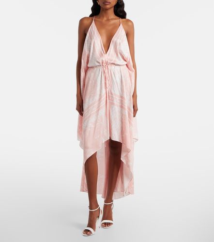 Robe longue asymétrique à imprimé - Balmain - Modalova