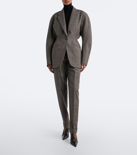 Pantalon droit en laine à carreaux - Mugler - Modalova