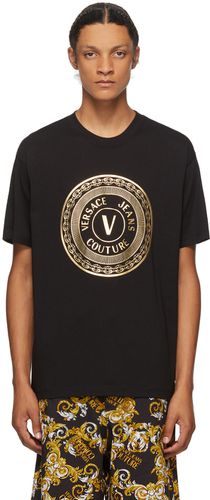T-shirt noir Emblem - Versace Jeans Couture - Modalova