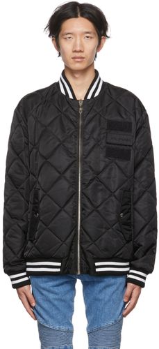 Blouson réversible et blanc à grands monogrammes - Balmain - Modalova