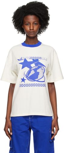 T-shirt bleu et blanc cassé à image à logo - Ksubi - Modalova