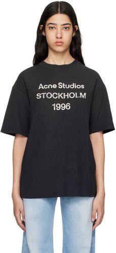T-shirt noir à effet délavé - Acne Studios - Modalova