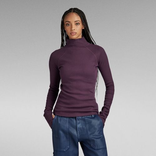 Top Slim Rib Mock - Violet - Femmes - G-Star RAW - Modalova