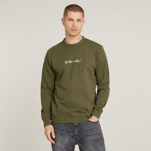 Sweat G-Script Logo - Vert - Hommes - G-Star RAW - Modalova