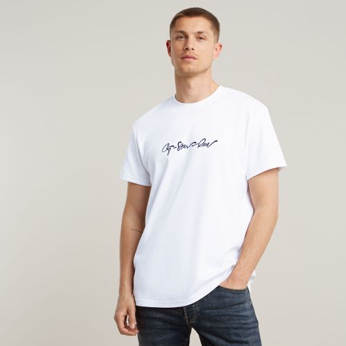 T-Shirt G-Script - Blanc - Hommes - G-Star RAW - Modalova