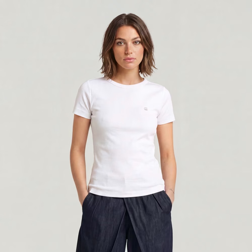 T-shirt Slim Rib - Blanc - Femmes - G-Star RAW - Modalova