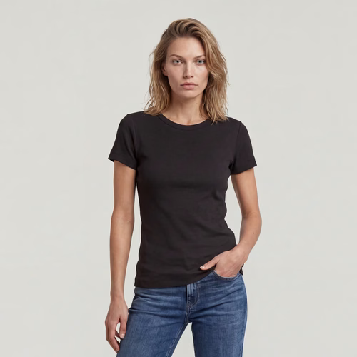 T-shirt Slim Rib - Noir - Femmes - G-Star RAW - Modalova