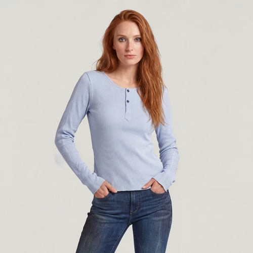 T-shirt Slim Henley Long Sleeve - s - G-Star RAW - Modalova