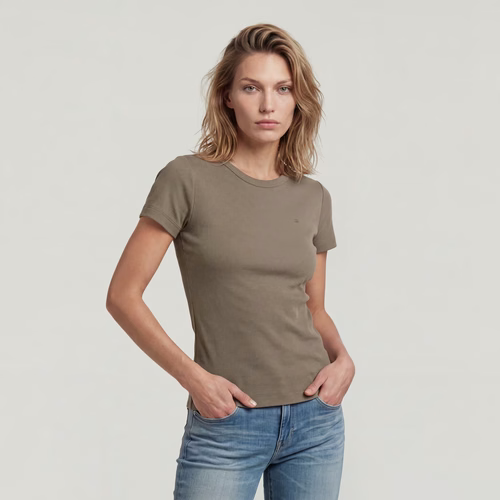 T-shirt Slim Rib - Brun - Femmes - G-Star RAW - Modalova