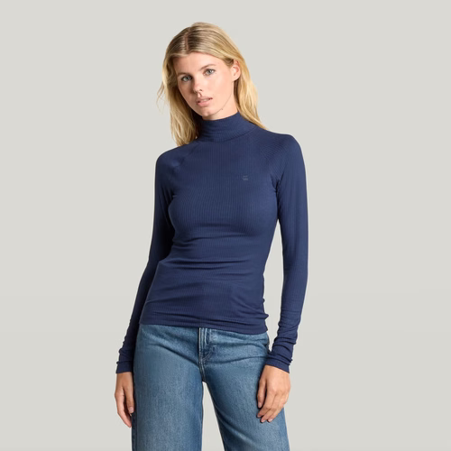 Logo Slim Rib Mock - s - G-Star RAW - Modalova