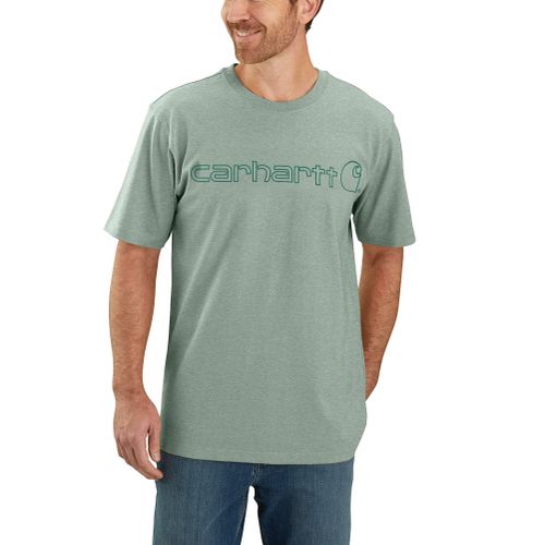 S T-shirt - relaxed fit heavyweight short-sleeve logo graphic t-shirt - Vert - 2XL - Carhartt - Modalova