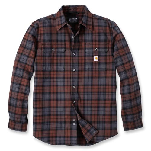 S Chemise en flanelle - loose fit heavyweight flannel long-sleeve plaid shirt - Brun - 2XL - Carhartt - Modalova