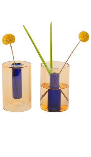 Small Reversible Glass Vase in - Block Design - Modalova