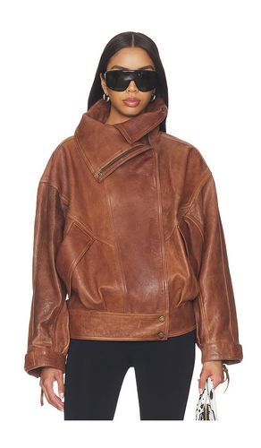 High Collar Lambskin Blouson en Maroon en . Taille 34. Also en 36 - BALMAIN - Modalova