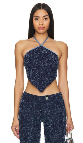 TOP DOS-NU EN DENIM EFFILOCHÉ in . Size M, XL - Di Petsa - Modalova